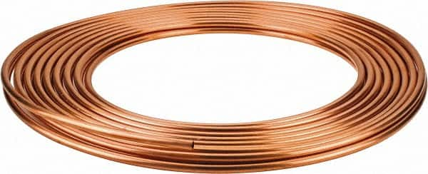 Mueller Industries - 50' Long, 1/4" OD x 0.19" ID, Copper Seamless Tube - 0.03" Wall Thickness - Benchmark Tooling