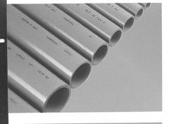 Made in USA - 3/8" Pipe, 5' Long PVC Unthreaded Plastic Pipe Nipple - 620 Max psi, 0.483" ID x 0.675" OD, Schedule 40, Grey - Benchmark Tooling