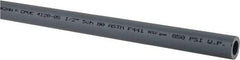 Made in USA - 1/2" Pipe, 60" Long CPVC Unthreaded Plastic Pipe Nipple - 850 Max psi, 0.528" ID x 0.84" OD, Schedule 80, Gray - Benchmark Tooling