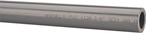 Made in USA - 3/4" Pipe, 60" Long PVC Unthreaded Plastic Pipe Nipple - 690 Max psi, 0.724" ID x 1.05" OD, Schedule 80, Gray - Benchmark Tooling