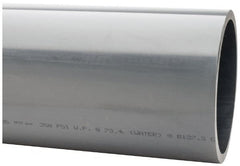 Made in USA - 8" Pipe, 60" Long PVC Unthreaded Plastic Pipe Nipple - 250 Max psi, 7.565" ID x 8-5/8" OD, Schedule 80, Gray - Benchmark Tooling