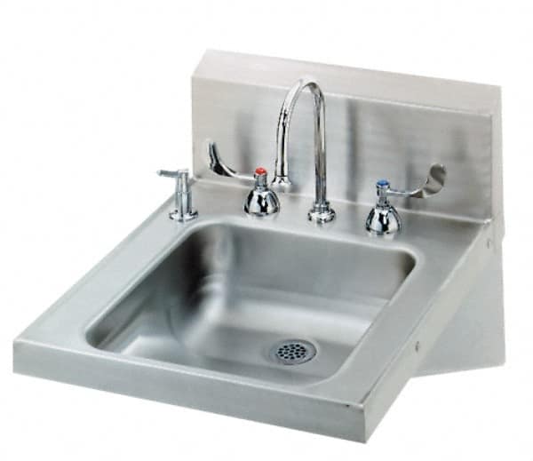 Eagle MHC - 14" Long x 16" Wide Inside, 1 Compartment, Grade 304 Stainless Steel Stainless Steel ADA Lavatory Sink-Wall Mount - 18 Gauge, 24-1/8" Long x 19" Wide Outside, 6" Deep - Benchmark Tooling