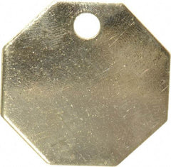 C.H. Hanson - 1-1/4 Inch Diameter, Octagonal, Brass Blank Metal Tag - Blank, 50 Pieces - Benchmark Tooling