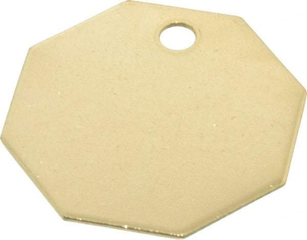 C.H. Hanson - 1-1/2 Inch Diameter, Octagonal, Brass Blank Metal Tag - Blank, 25 Pieces - Benchmark Tooling