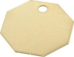 C.H. Hanson - 1-1/2 Inch Diameter, Octagonal, Brass Blank Metal Tag - Blank, 25 Pieces - Benchmark Tooling