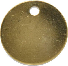 C.H. Hanson - 1-3/8 Inch Diameter, Round, Brass Blank Metal Tag - Blank, 50 Pieces - Benchmark Tooling