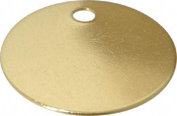 C.H. Hanson - 1-1/2 Inch Diameter, Round, Brass Blank Metal Tag - Blank, 25 Pieces - Benchmark Tooling