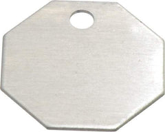 C.H. Hanson - 1-1/4 Inch Diameter, Octagonal, Aluminum Blank Metal Tag - Blank, 50 Pieces - Benchmark Tooling