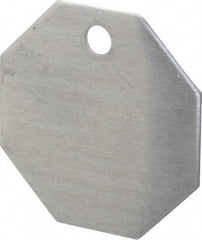 C.H. Hanson - 1-1/2 Inch Diameter, Octagonal, Aluminum Blank Metal Tag - Blank, 50 Pieces - Benchmark Tooling