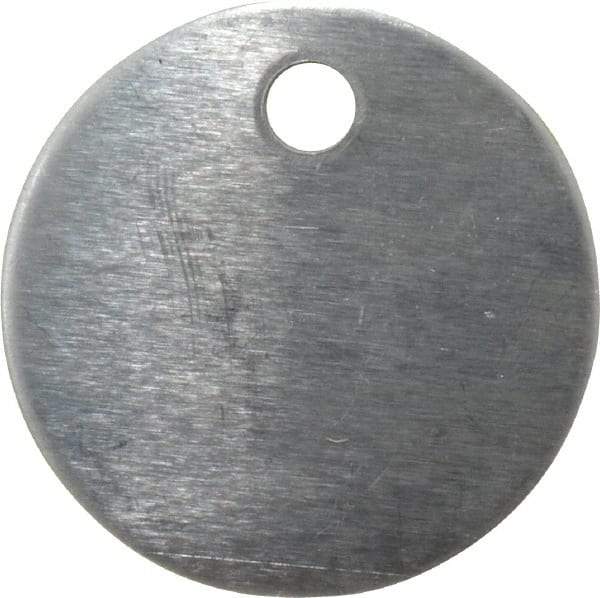 C.H. Hanson - 1-1/4 Inch Diameter, Round, Aluminum Blank Metal Tag - Blank, 50 Pieces - Benchmark Tooling