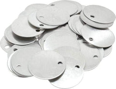 C.H. Hanson - 1-1/2 Inch Diameter, Round, Aluminum Blank Metal Tag - Blank, 50 Pieces - Benchmark Tooling