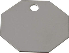 C.H. Hanson - 1-1/2 Inch Diameter, Octagonal, Stainless Steel Blank Metal Tag - Blank, 25 Pieces - Benchmark Tooling