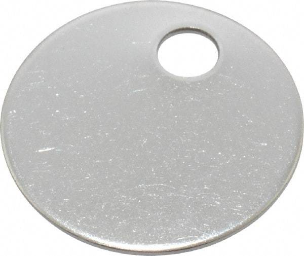 C.H. Hanson - 1 Inch Diameter, Round, Stainless Steel Blank Metal Tag - Blank, 50 Pieces - Benchmark Tooling