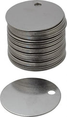 C.H. Hanson - 1-1/2 Inch Diameter, Round, Stainless Steel Blank Metal Tag - Blank, 25 Pieces - Benchmark Tooling