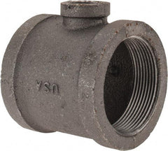 Made in USA - Size 2 x 2 x 1/2", Class 150, Malleable Iron Black Pipe Reducing Tee - 300 psi, Threaded End Connection - Benchmark Tooling