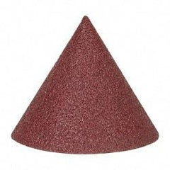 Superior Abrasives - 1-1/2" Diam 80 Grit 60° Included Angle Cone Center Lap - Aluminum Oxide, Medium Grade, Lock Nut Mount - Benchmark Tooling