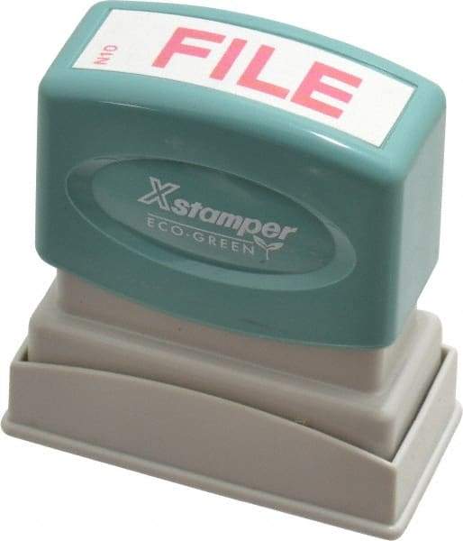 Value Collection - File, Red Pre-Inked Stamp - 1/2 Inch Wide x 1-5/8 Inch Long - Benchmark Tooling