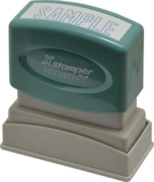 Value Collection - Sample, Blue Pre-Inked Stamp - 1/2 Inch Wide x 1-5/8 Inch Long - Benchmark Tooling