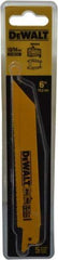 DeWALT - 6" Long x 1" Thick, Bi-Metal Reciprocating Saw Blade - Straight Profile, 10 to 14 TPI, Toothed Edge, Universal Shank - Benchmark Tooling