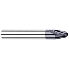 Harvey Tool - 20° per Side 0.094" Small End Diam 0.167" LOC 2-Flute Solid Carbide Tapered Ball End Mill - Exact Industrial Supply