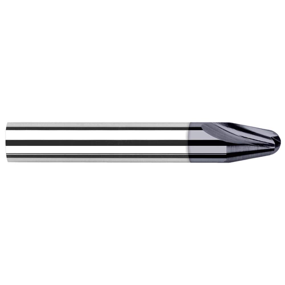Harvey Tool - 20° per Side 0.04" Small End Diam 0.133" LOC 2-Flute Solid Carbide Tapered Ball End Mill