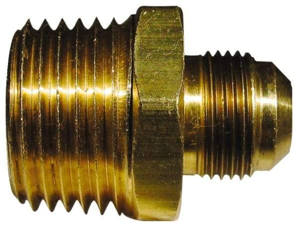 Cerro - 7/8" Tube OD, 45° Brass Flared Tube Male Connector - 3/4 Flare x MIP Ends - Benchmark Tooling