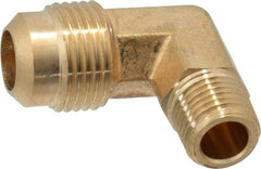Cerro - 1/2" Tube OD, 45° Brass Flared Tube Male Elbow - 1/4 Flare x MIP Ends - Benchmark Tooling