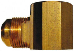 Cerro - 3/8" Tube OD, 45° Brass Flared Tube Female Elbow - 1/2 Flare x FIP Ends - Benchmark Tooling