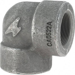 Made in USA - Size 1-1/2", Class 3,000, Forged Carbon Steel Black Pipe 90° Elbow - 925 psi, Threaded End Connection - Benchmark Tooling
