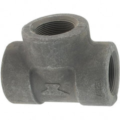 Made in USA - Size 1-1/2", Class 3,000, Forged Carbon Steel Black Pipe Tee - 925 psi, Threaded End Connection - Benchmark Tooling