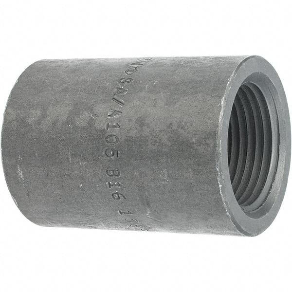 Made in USA - Size 1", Class 3,000, Forged Carbon Steel Black Pipe Coupling - 925 psi, Threaded End Connection - Benchmark Tooling