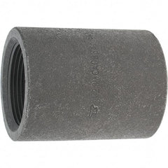 Made in USA - Size 1-1/2", Class 3,000, Forged Carbon Steel Black Pipe Coupling - 925 psi, Threaded End Connection - Benchmark Tooling