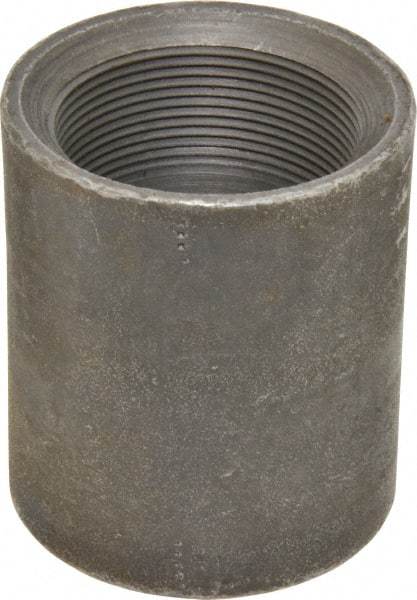 Made in USA - Size 2", Class 3,000, Forged Carbon Steel Black Pipe Coupling - 925 psi, Threaded End Connection - Benchmark Tooling