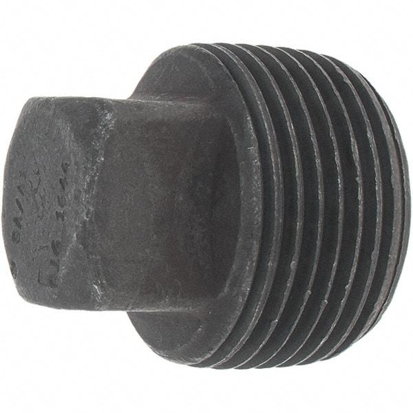 Made in USA - Size 1", Class 3,000, Forged Carbon Steel Black Pipe Square Plug - 925 psi, Threaded End Connection - Benchmark Tooling