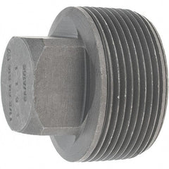 Made in USA - Size 1-1/2", Class 3,000, Forged Carbon Steel Black Pipe Square Plug - 925 psi, Threaded End Connection - Benchmark Tooling