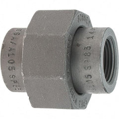 Made in USA - Size 3/4", Class 3,000, Forged Carbon Steel Black Pipe Union - 925 psi, Threaded End Connection - Benchmark Tooling