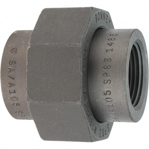 Made in USA - Size 1", Class 3,000, Forged Carbon Steel Black Pipe Union - 925 psi, Threaded End Connection - Benchmark Tooling
