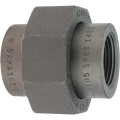 Made in USA - Size 1", Class 3,000, Forged Carbon Steel Black Pipe Union - 925 psi, Threaded End Connection - Benchmark Tooling