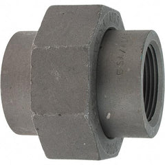 Made in USA - Size 1-1/4", Class 3,000, Forged Carbon Steel Black Pipe Union - 925 psi, Threaded End Connection - Benchmark Tooling