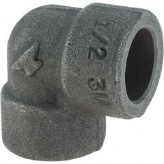 Made in USA - Size 1/2", Class 3,000, Forged Carbon Steel Black Pipe 90° Elbow - 925 psi, Socket Weld End Connection - Benchmark Tooling
