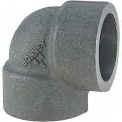 Made in USA - Size 1-1/4", Class 3,000, Forged Carbon Steel Black Pipe 90° Elbow - 925 psi, Socket Weld End Connection - Benchmark Tooling