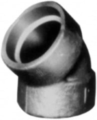 Made in USA - Size 2-1/2", Class 3,000, Forged Carbon Steel Black Pipe 45° Elbow - 3,000 psi, Socket Weld End Connection - Benchmark Tooling
