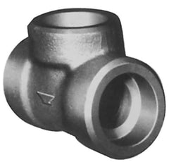 Made in USA - Size 3", Class 3,000, Forged Carbon Steel Black Pipe Tee - 3,000 psi, Socket Weld End Connection - Benchmark Tooling