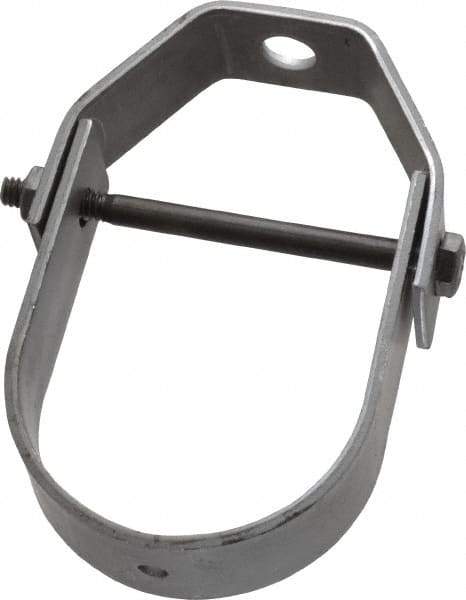 Made in USA - 2" Pipe, 3/8" Rod, Carbon Steel Adjustable Clevis Hanger - Black Coated, 610 Lb Capacity - Benchmark Tooling