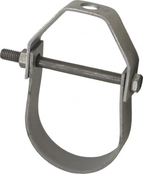 Made in USA - 2-1/2" Pipe, 1/2" Rod, Carbon Steel Adjustable Clevis Hanger - Black Coated, 1,130 Lb Capacity - Benchmark Tooling