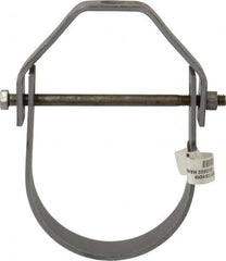 Made in USA - 4" Pipe, 5/8" Rod, Carbon Steel Adjustable Clevis Hanger - Black Coated, 1,430 Lb Capacity - Benchmark Tooling