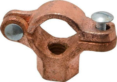 Value Collection - 1/2" Pipe, 3/8" Rod, Copper Plated Split Clamp - 180 Lb Capacity, Malleable Iron - Benchmark Tooling