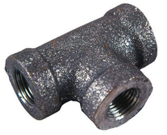 Made in USA - Class 150, 3/4 x 3/4 x 1" Galvanized Pipe Reducing Tee - Threaded, Malleable Iron - Benchmark Tooling
