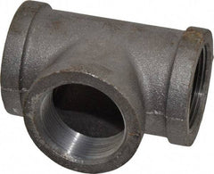 Made in USA - Size 1-1/2", Class 150, Malleable Iron Black Pipe Tee - 150 psi, Threaded End Connection - Benchmark Tooling