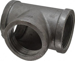 Made in USA - Size 3", Class 150, Malleable Iron Black Pipe Tee - 150 psi, Threaded End Connection - Benchmark Tooling